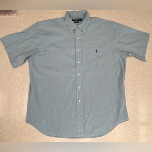 Ralph Lauren Blake Shirt Mens Large Button Down Blue Green Plaid Pony Polo Logo